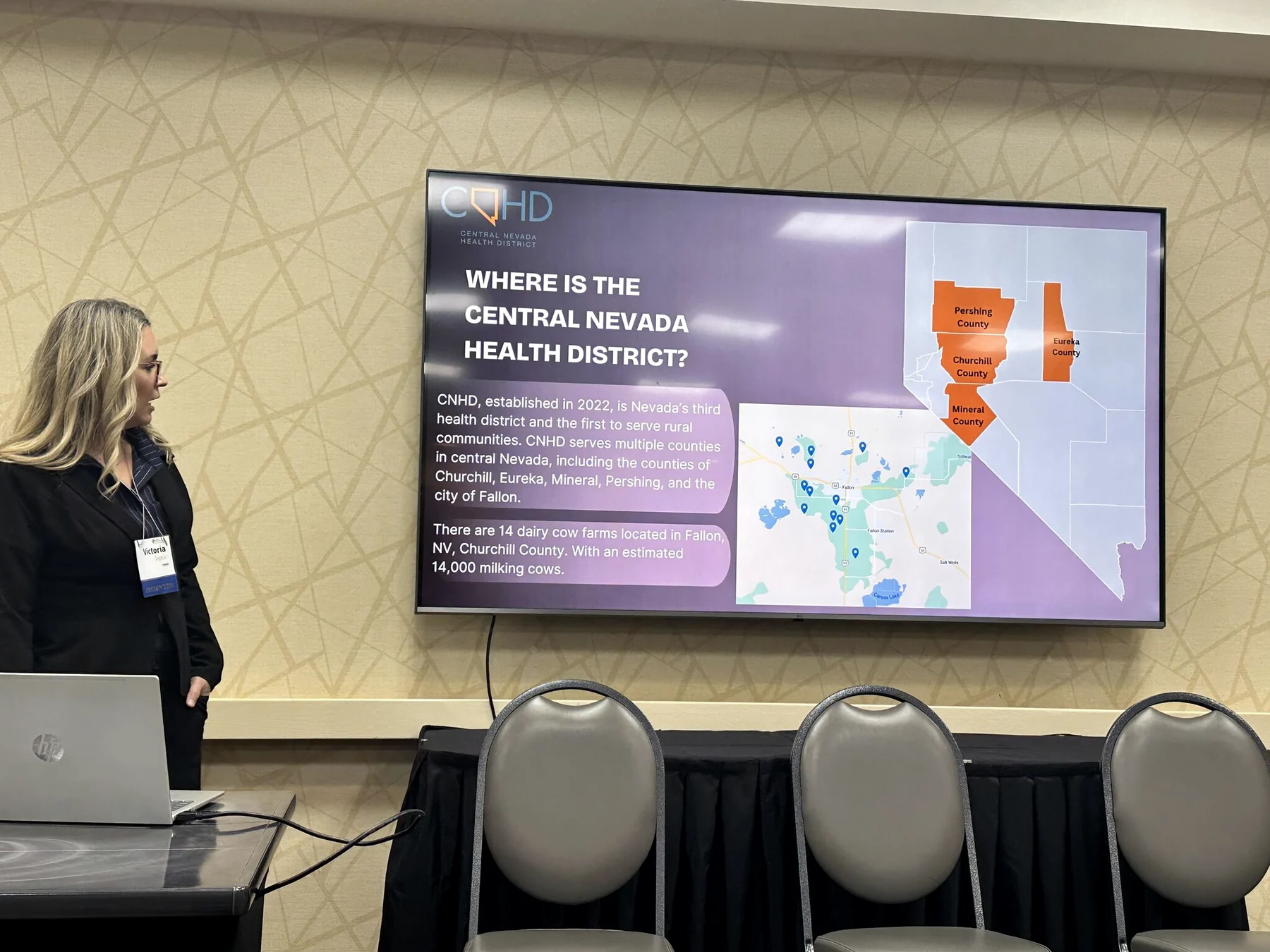 Central Nevada Health District presentation showing the rural counties it serves